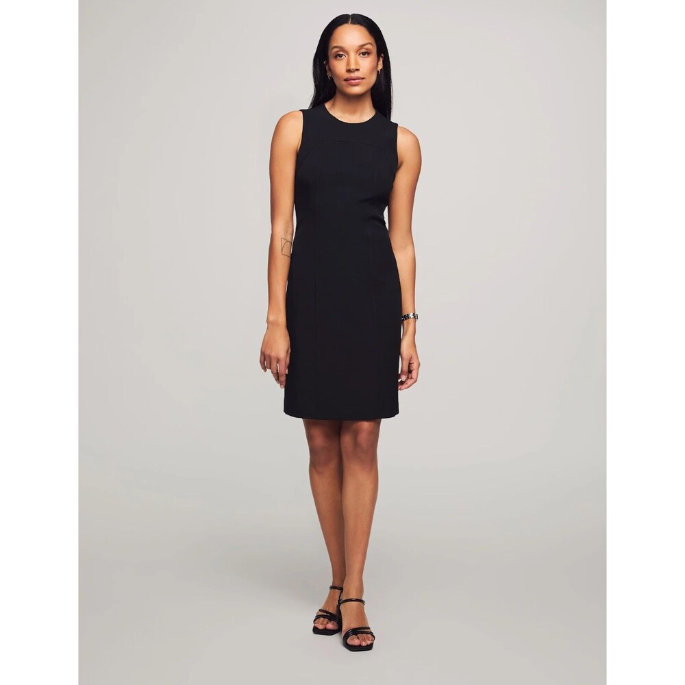 Anne Klein Sheath Dress Womens Medium Black Knee Length Hourglass Slim Fit